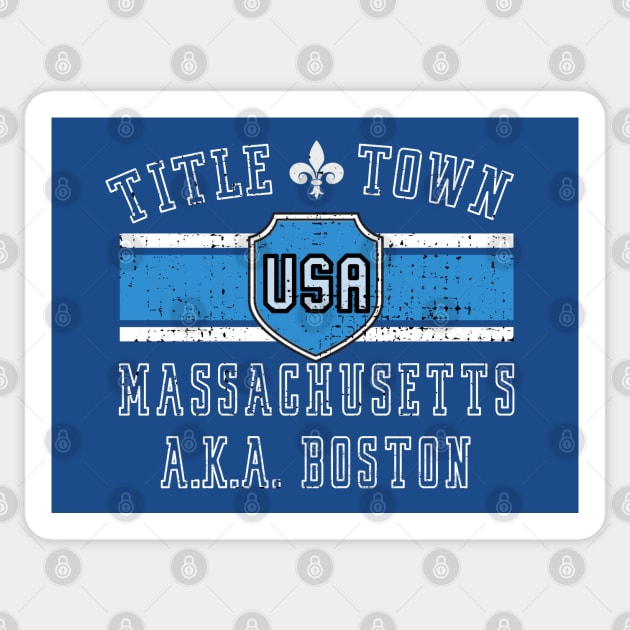 Title Town, Massachusetts, USA Sticker by Blended Designs